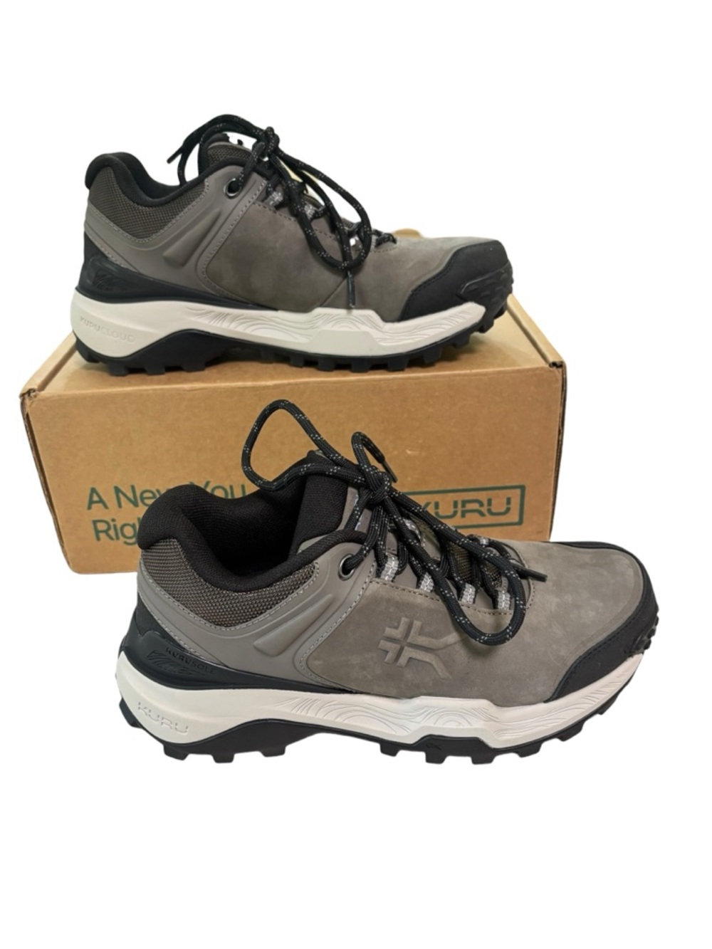 KURU Ridge Motion Shoes Womens Size 7 Gray Taupe Hiking Trail Sneakers Comfort